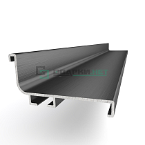 Профиль горизонтальный L - образный, цвет черный анодированный с брашировкой 4200 мм  - Чертеж