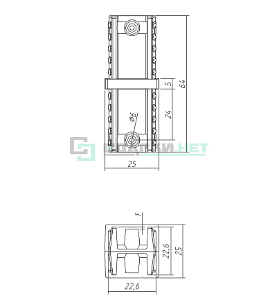 Соединитель профиля 25х25х1,2  