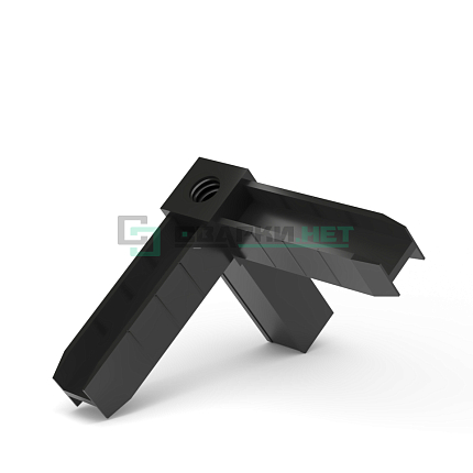 Уголок сборочный черный 3d с отверстием и резьбой М8