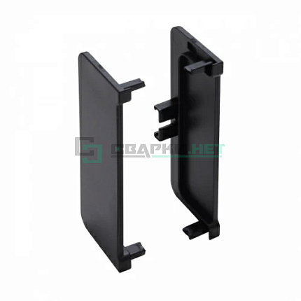 Комплект закрытых заглушек для профиля С - образного 4466, цвет чёрный металлик