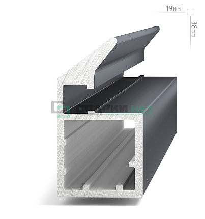 Профиль рамочный узкий, c наклонной ручкой, графит (анод) L-2700 SECRET