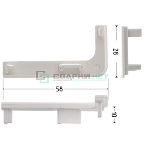 Комплект открытых заглушек для профиля L - образного 4464, цвет белый - Чертеж