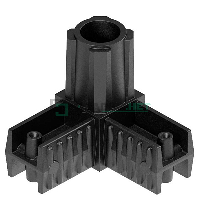 Угловой соединитель 3-х лучевой 25х25х1,2.  с резьбой М10