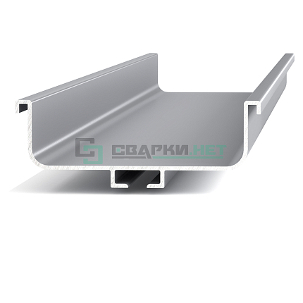 Профиль горизонтальный С - образный, цвет алюминий анодированный 4200 мм 