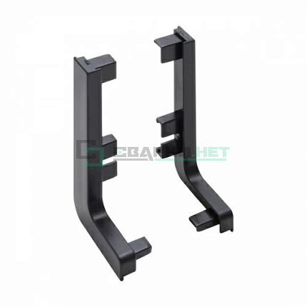 Комплект открытых заглушек для профиля L - образного 4464, цвет чёрный металлик