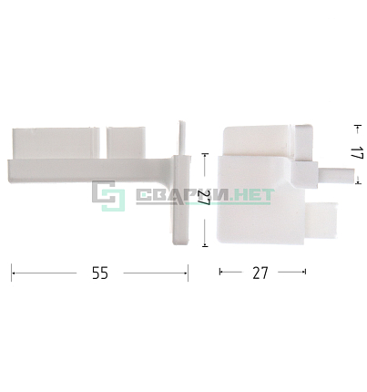 Угол 90 градусов внешний для профиля L - образного 4464, цвет белый