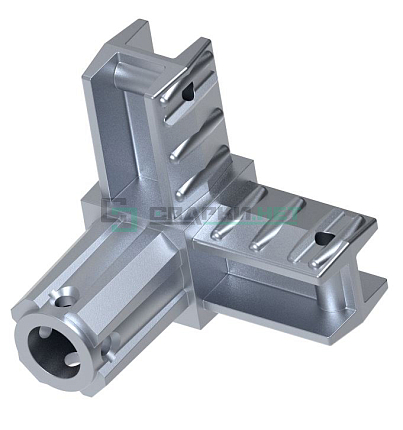 Угловой соединитель 3-х лучевой 20х20х1,5мм .