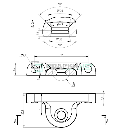 Полкодержатель под присоску.  