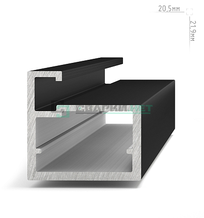 Профиль рамочный узкий, 20х22х8 мм, черный (анод), L-3000 LINEA