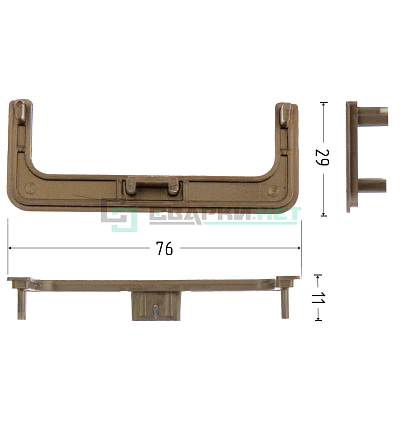 Комплект открытых заглушек для профиля C - образного 4466, цвет шампань металлик
