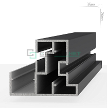 Профиль для алюминиевой полки универсальный, графит ( анод ) L - 3000 мм - Чертеж